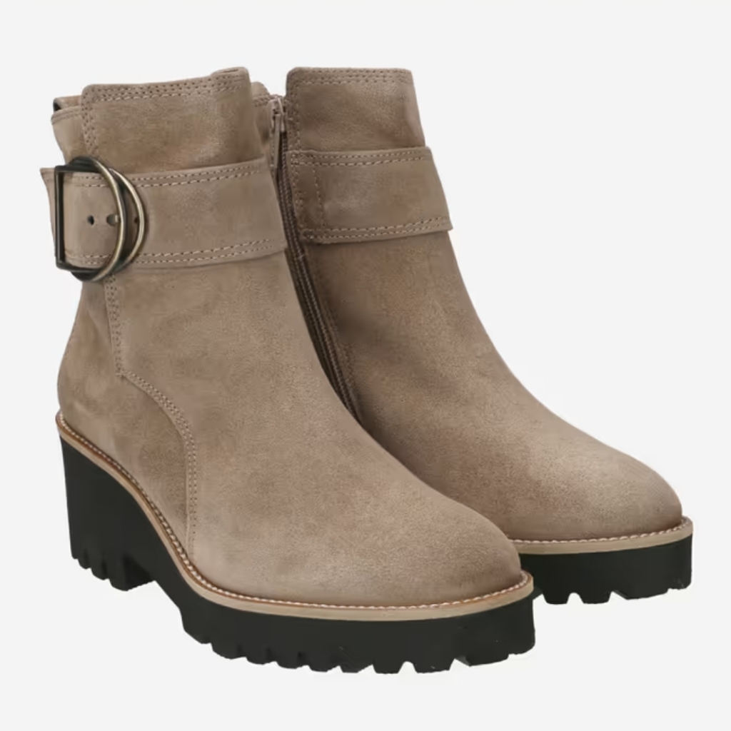 Nwot $480 Paul Green Mara Boot Antelope Soft Suede Platform Wedge 3.5 (Us 6)